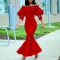 Ikun Trade Summer New One Line Neck Lace Style Fishtail Dress Dress European and American Dress
