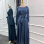 Dress Dubai Full Length Flare Sleeve Soft Shiny Abaya Dubai Turkey Muslim Islam Robe WY921