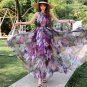 Maxi Dress for Women Sexy Backless Beach Purple Boho Robe Femme Sundress Dress Photo