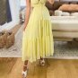 Maxi Dress Casual Solid V Neck Lace Up Suspender Sleeveless Cutout Backless Loose Beach