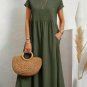 Dress Casual Short Sleeve Cotton and Linen Harajuku Oversized Long Dress Women Summer Y2K Maxi