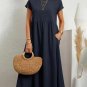 Dress Casual Short Sleeve Cotton and Linen Harajuku Oversized Long Dress Women Summer Y2K Maxi