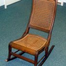 WOOD ROCKING CHAIR WITH WICKER INSERTS  BEAUTIFUL DETAILING - ALL ORIGINAL