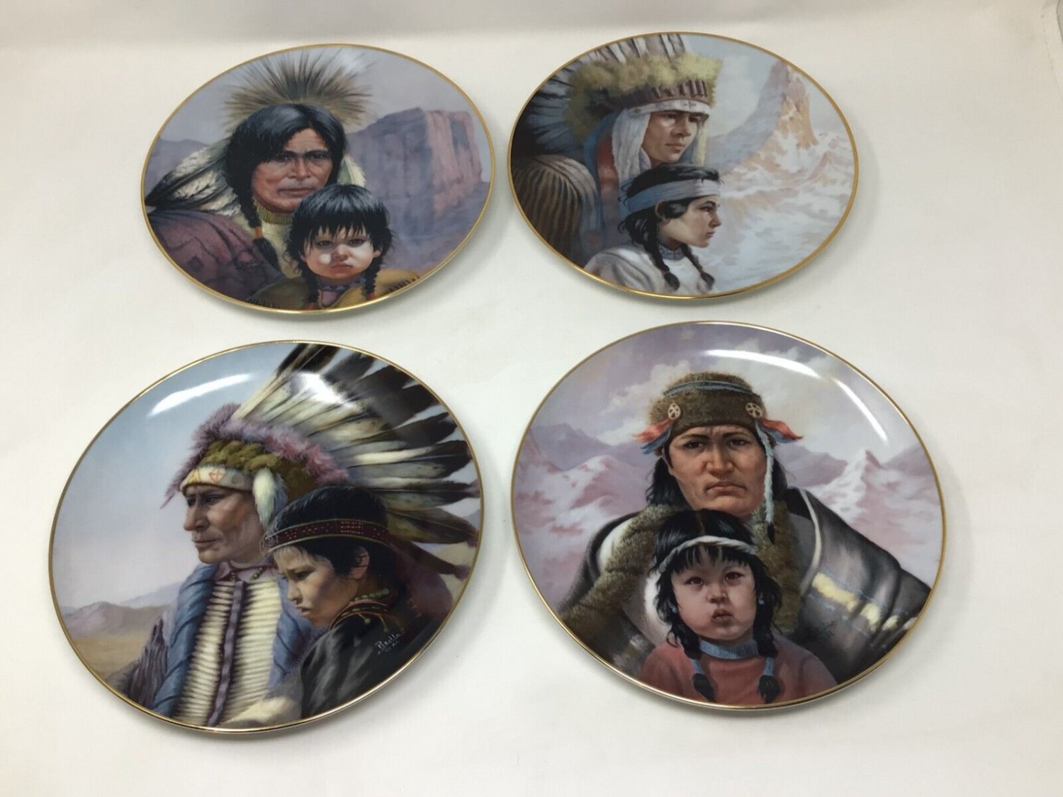 America's Indian Heritage Plates Complete Set 8 by Perillo for Vague
