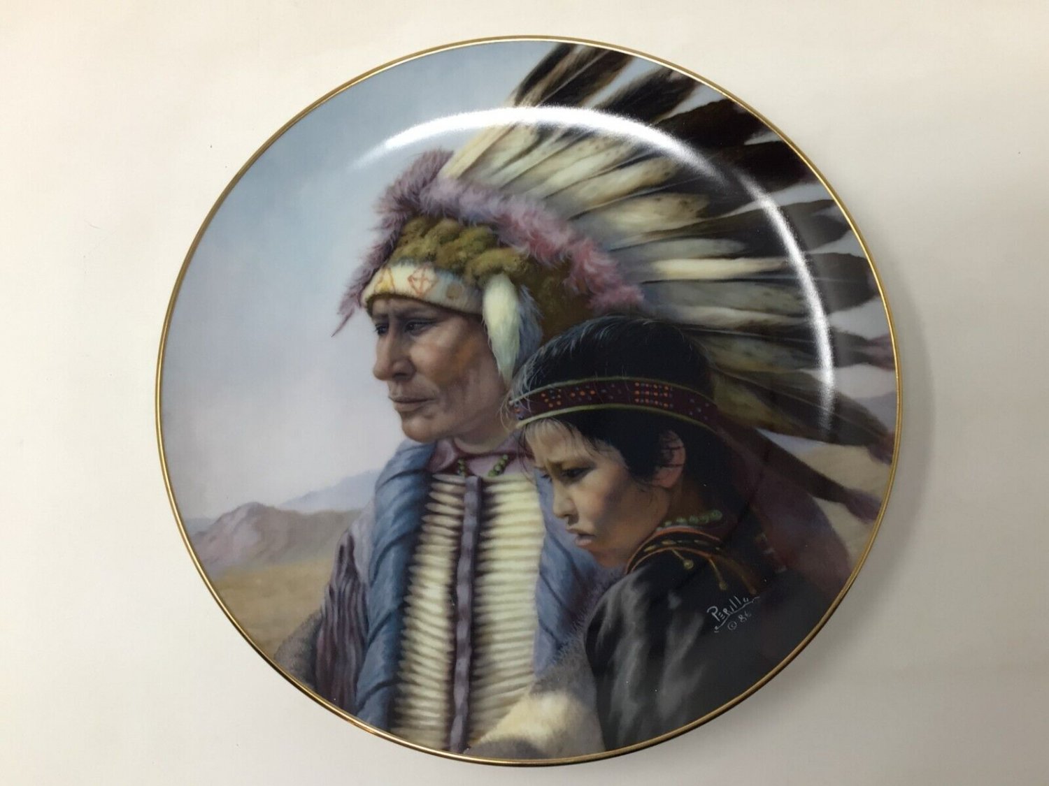 America's Indian Heritage Plates Complete Set 8 by Perillo for Vague Shadows USA