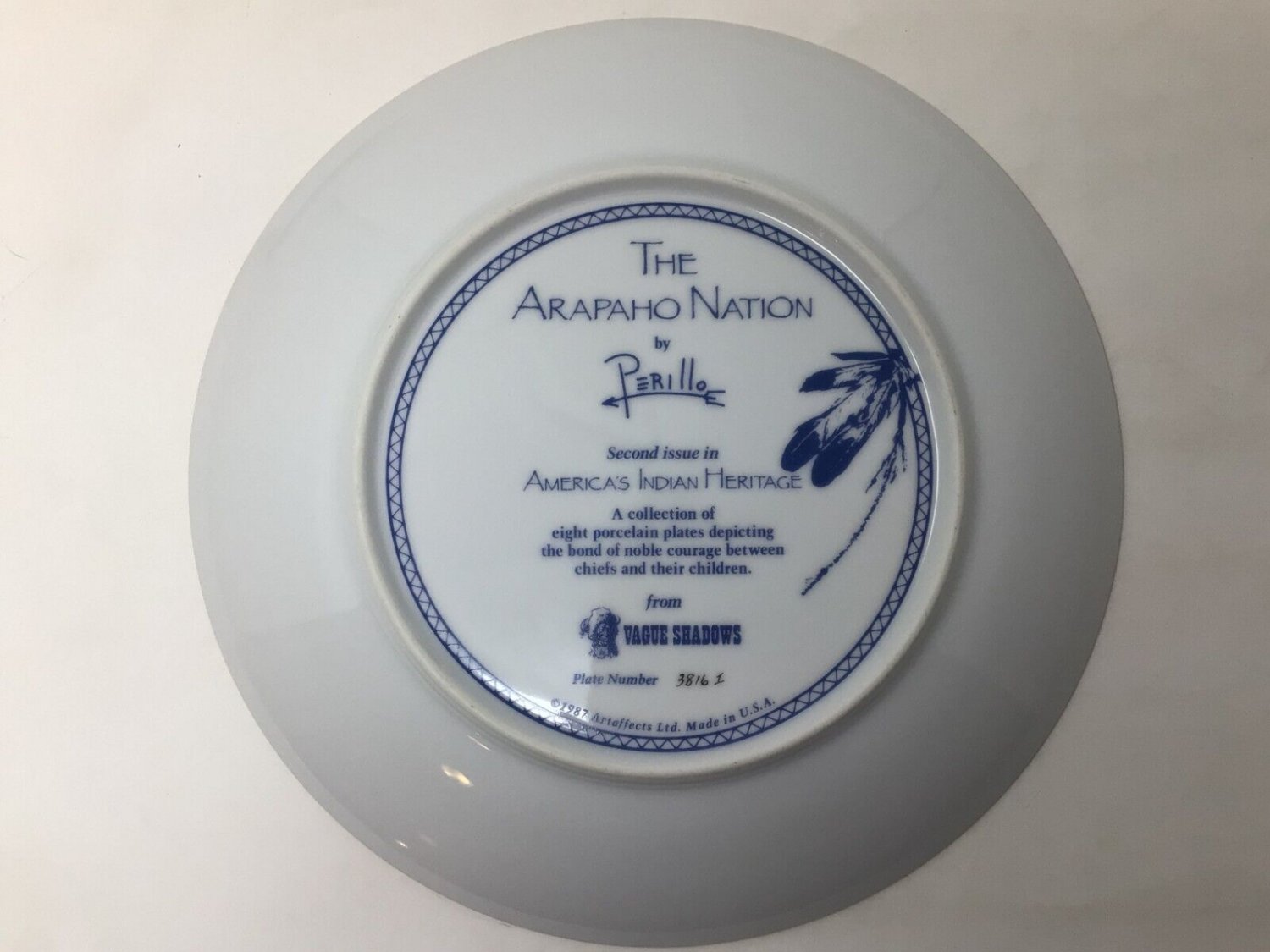 America's Indian Heritage Plates Complete Set 8 by Perillo for Vague