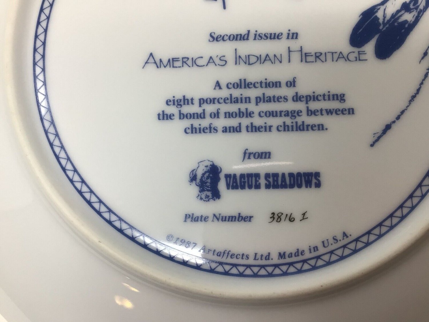 America's Indian Heritage Plates Complete Set 8 by Perillo for Vague