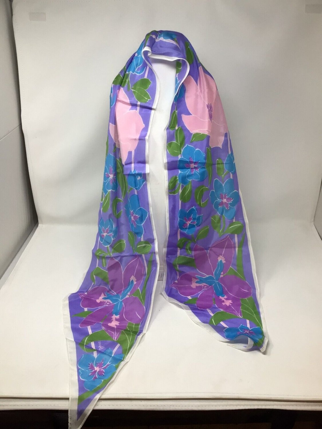 Vintage Vana All Silk Floral Oblong Women's Scarf About 67