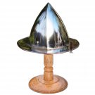 Miniature Replica 15th Century Domed Kettle Helmet With Stand