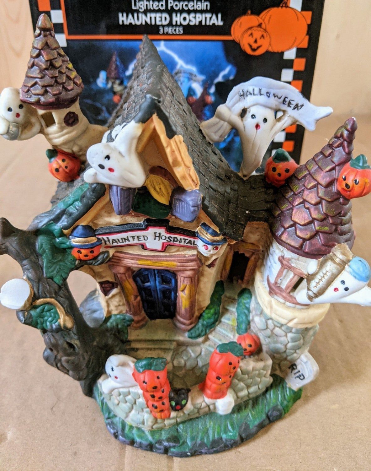 Spooky Hollow Lighted Porcelain Haunted Hospital