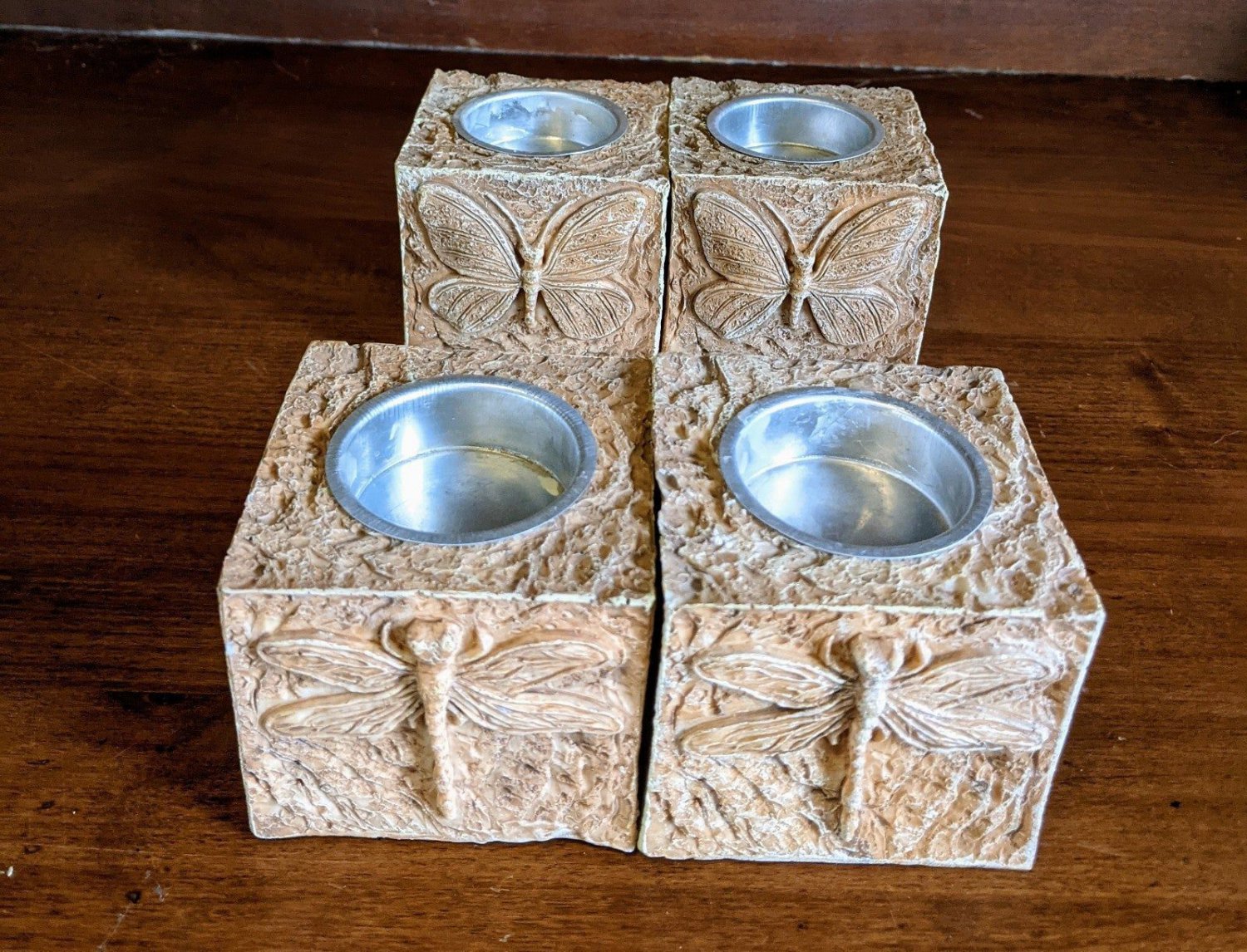 Natural Looking Candleholders Butterfly's & Dragonflys