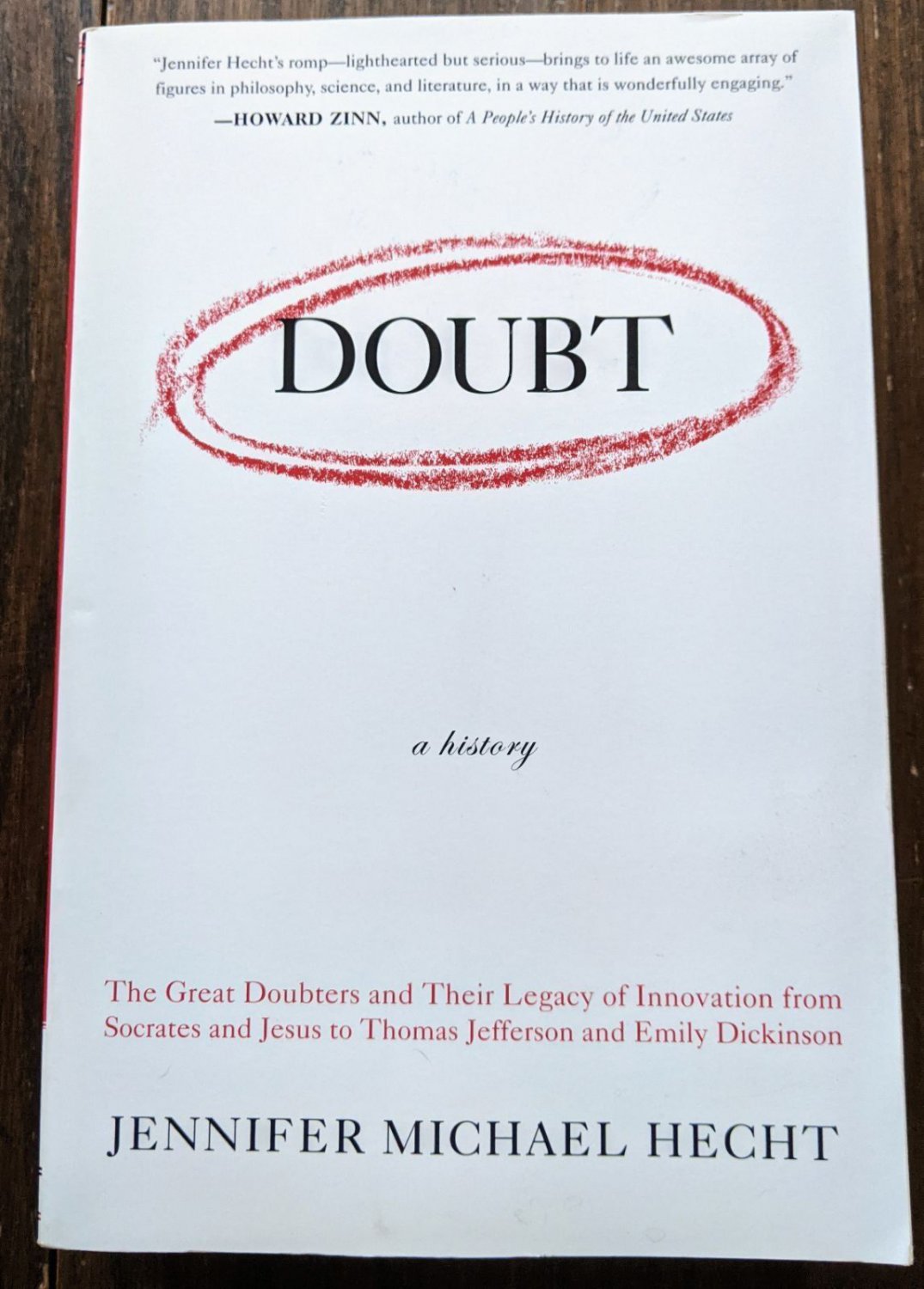 Doubt: a History by Jennifer Michael Hecht Book