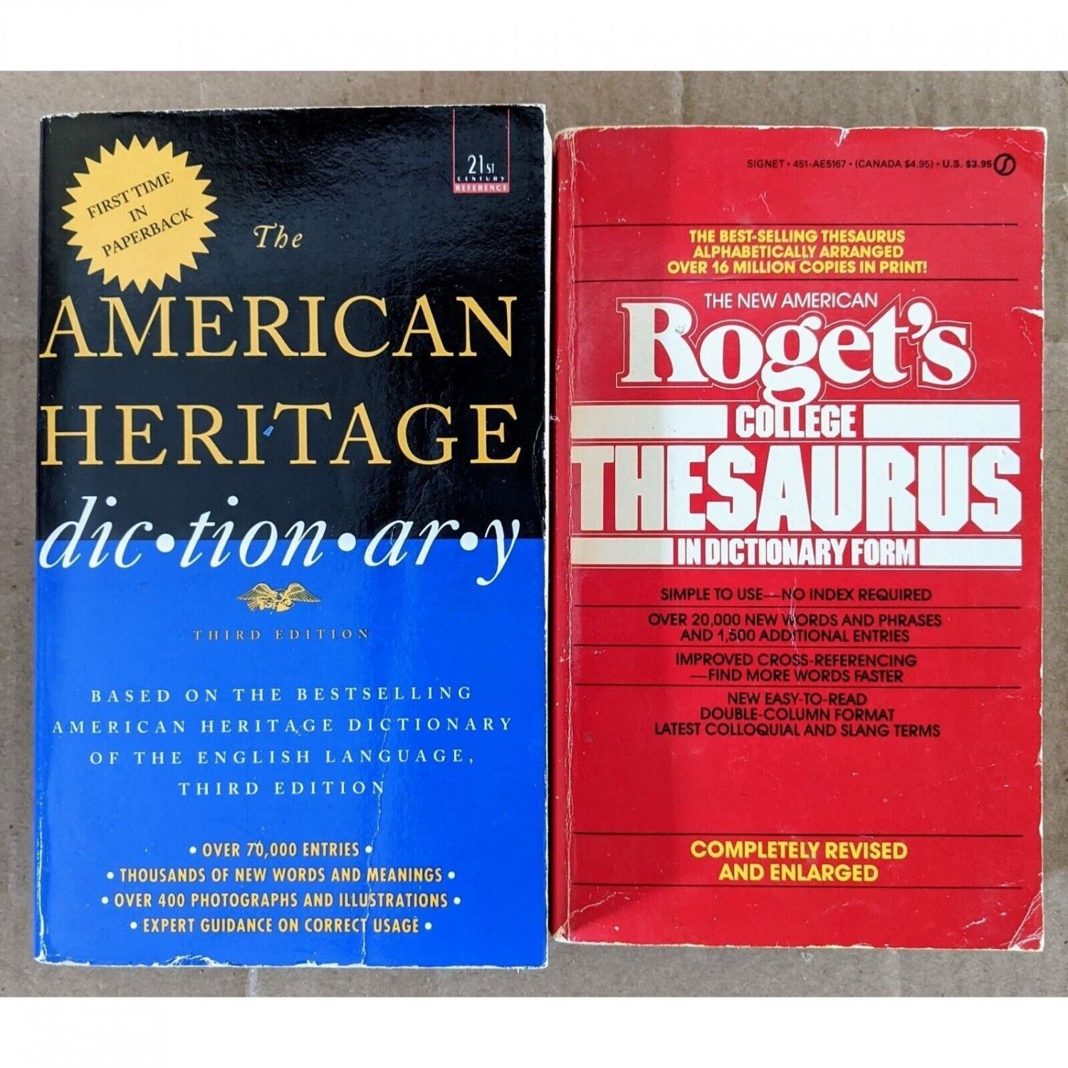 American Heritage Dictionary & Roget's College Thesaurus (vintage)