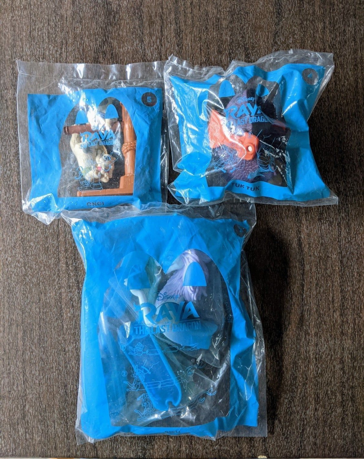 McDonald's Happy Meal Raya And The Last Dragon Toys Sisu, Tuk Tuk and Ongi .