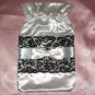 White and black wedding ring bearer pillow and money bag set