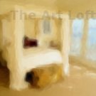 The White Canopy Bed - Sableux Peut-être Print on Canvas (28.8" x 24.0")