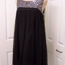 Calvin Klein Black/Silver SILK Mini Dress Size 6