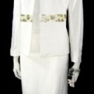 KASPER White Linen 3pc Skirt Suit Sz 6