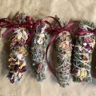 Wonderful Rose Petal Sage Smudge Stick With Rosemary Lavender Garden Plant