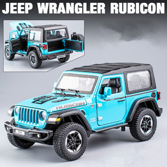 RCY 1:30 Jeeps Wrangler Rubicon Diecast Car Model A Blue Toy Refit Offroad Vehicles