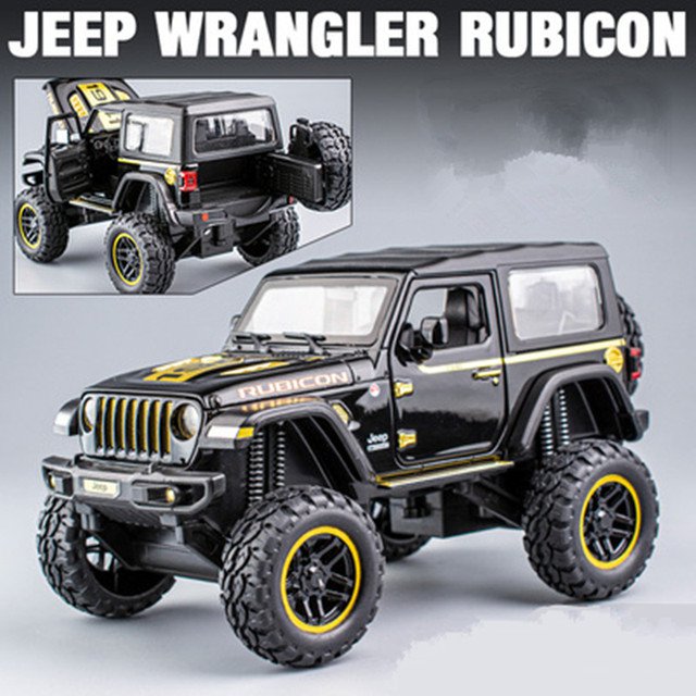 RCY 1:30 Jeeps Wrangler Rubicon Diecast Car Model B Black Toy Refit Offroad Vehicles