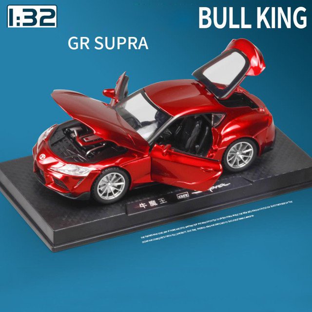 RCY 1:32 red Toys with Light and Sound All New Toyota Supra Sport Car Pull Back