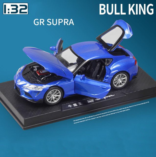 RCY 1:32 blue Toys with Light and Sound All New Toyota Supra Sport Car Pull Back