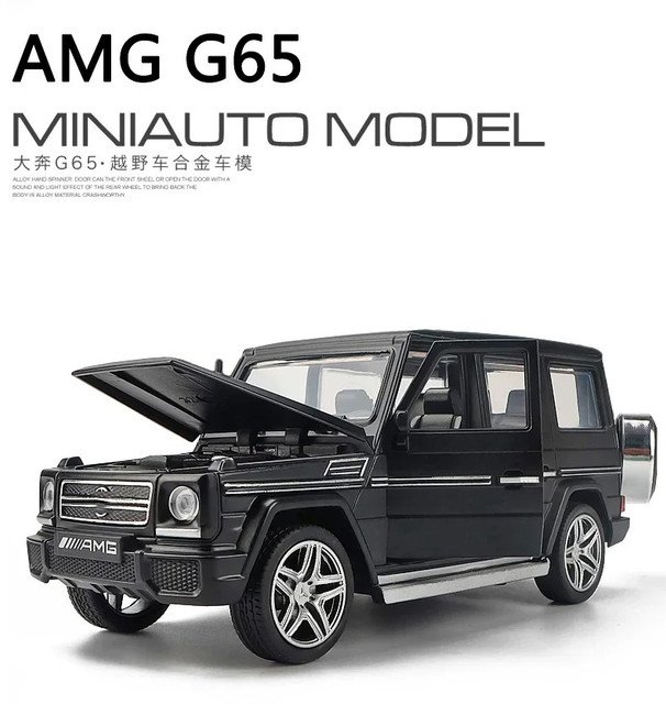RCY 1:32 Simulation AMG 65 Matte Black Cars Pull Back Function with Sound Light Toy