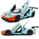 RCY 1:32 Ford GT Race blue Car Toy Alloy Model Diecasts Vehicles With Light Sound