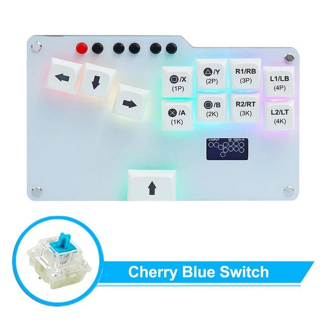RCY Mini Hitbox blue switch WASD GP2040 CE Fightstick Game Pad Keyboard Cherry MX Switch