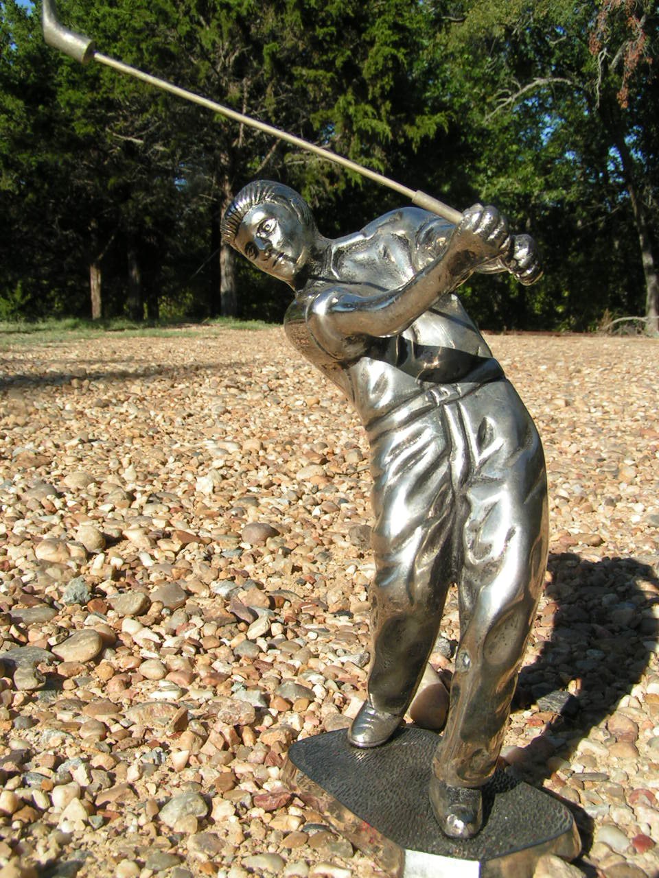 Golfer figurine statue Metal Golfer desk top figure 9 inches tall HEAVY ecr