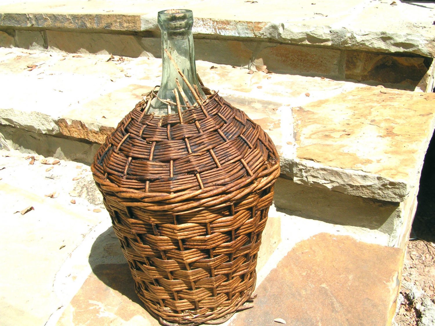 Old Woven Wicker Italian Wine Bottle Demijohn Jug 2177 ec