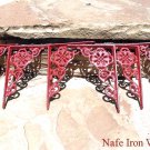 6 Small Cast Iron Wall Shelf Brackets Corbels VICTORIAN Braces RED