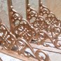 SIX (3 pair) Cast Iron Wall Shelf Brackets Corbel VICTORIAN Braces Shiny Copper