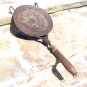 Primitive Old HAND FORGED Iron Wood handle Strainer Hang
