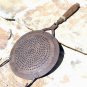 Primitive Old HAND FORGED Iron Wood handle Strainer Hang