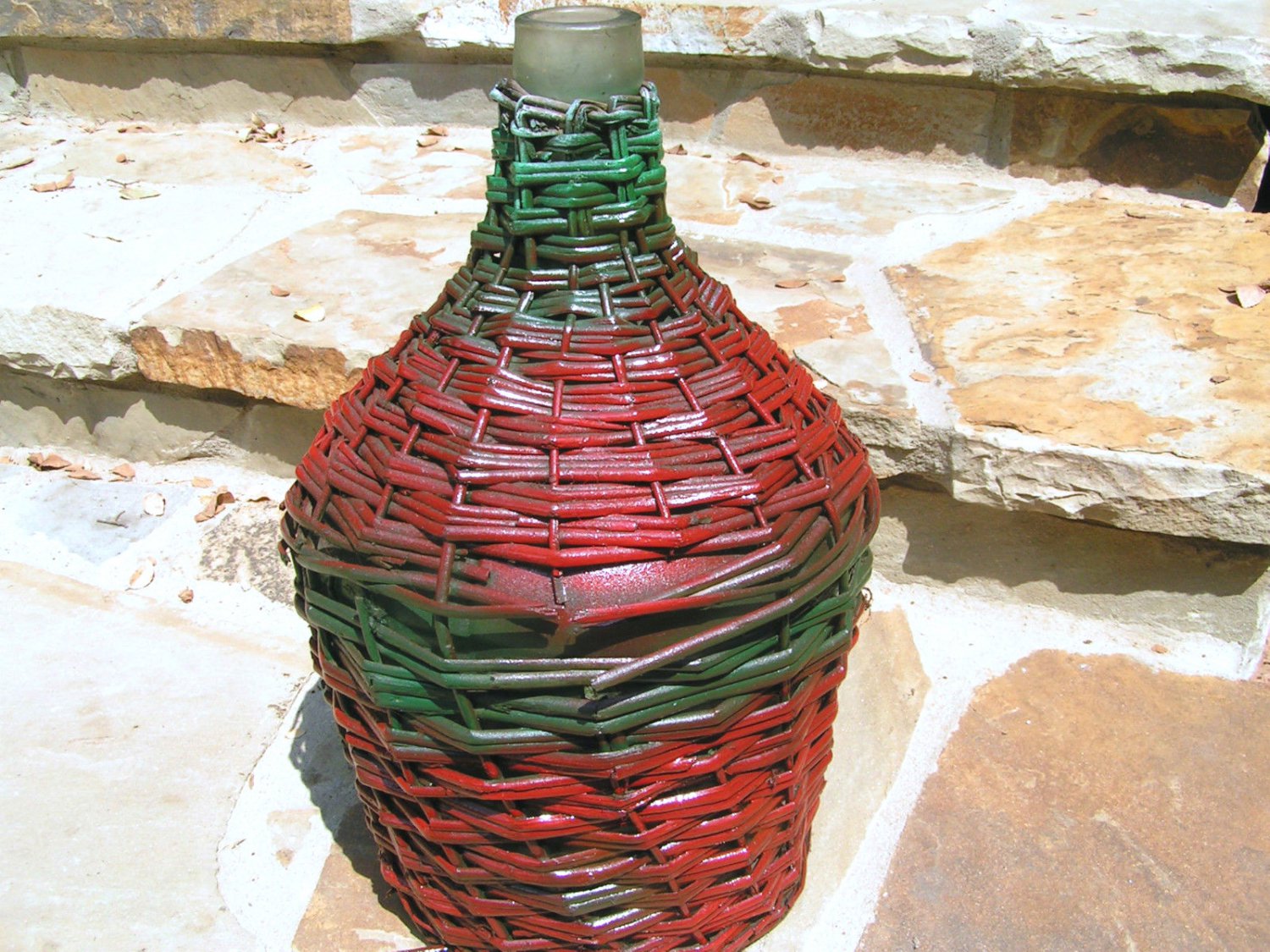 OLD Demijohn WICKER Italian Wine Bottle JUG 169 ecrater