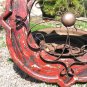 Round House Pediment Architectural Iron-Wood-Hand Painted Medallion 1 RED ec