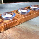 Eastern Red Cedar candle holder with 3 clear glass tealight votives AND candles 0309 ec