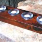 Eastern Red Cedar candle holder with 4 clear glass tealight votives AND candles 0328 ec