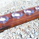 Eastern Red Cedar candle holder with 4 clear glass tealight votives AND candles 0325 ec