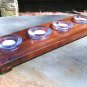 Eastern Red Cedar candle holder with 4 clear glass tealight votives AND candles 0325 ec