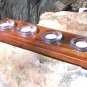 Eastern Red Cedar candle holder with 4 clear glass tealight votives AND candles 0325 ec