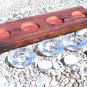 Eastern Red Cedar candle holder with 4 clear glass tealight votives AND candles 0325 ec