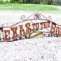 Metal TEXAS to the BONE Sign for Wall Entry Gate 44 3/4 inch ec