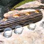 Rustic Barbed Wire fence post candle holder set fireplace log or free standing 0392