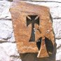 Carved Stone Rock Cross Indoor Outdoor Flagstone 44 ec