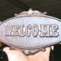 Cast Iron Victorian Style WELCOME Plaque Sign Wall or Door Decor Indoor Outdoor ec