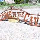 Metal Welcome to the CAVE Sign Wall Entry Gate 44 3/4 inch ec