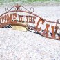 Metal Welcome to the CAVE Sign Wall Entry Gate 44 3/4 inch ec